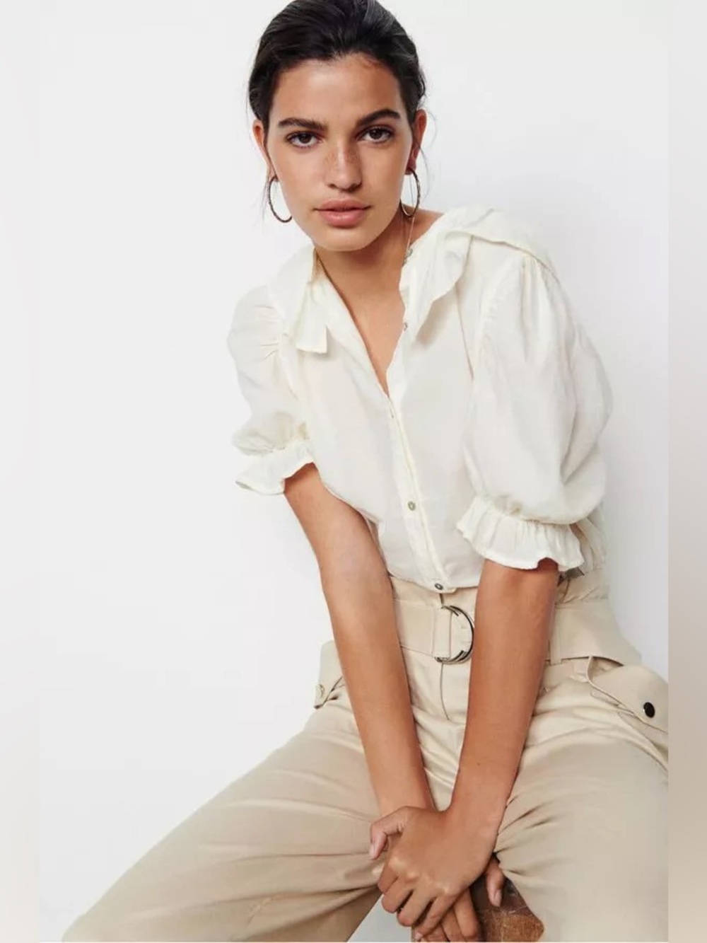 Ba&sh Tamaris Ruffled Button-Down Shirt - Picture 2 of 11
